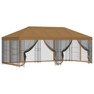vidaXL Gazebo com paredes laterais 6 x 3 m Bege Poli&eacute;ster e A&ccedil;o 190