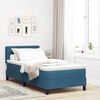 vidaXL Cama Box com colch&atilde;o Azul Escuro 90 x 190 cm Veludo
