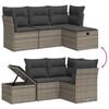vidaXL 4 pcs conjunto sof&aacute;s de jardim c/ almofad&otilde;es vime PE cinzento