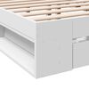 vidaXL Estrutura de cama c/ gavetas 200x200cm derivados madeira branco