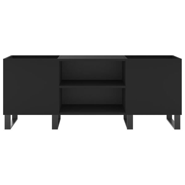 vidaXL Armário para discos 121x38x48 cm derivados de madeira preto