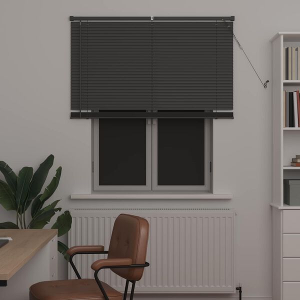 vidaXL Cortina Veneziana Manual Ajust&aacute;vel Cinza Prata 150 x 120 cm PVC