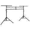 vidaXL Suporte de ilumina&ccedil;&atilde;o 338x115x(180-300) cm a&ccedil;o preto