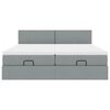 vidaXL Estrutura de cama otomana com colch&otilde;es tecido cinzento claro