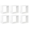 vidaXL Prateleiras parede forma de cubo 6pcs 26x15x26 cm branco brilh.