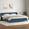 vidaXL Cama com molas/colch&otilde;es 180x210 cm veludo azul-escuro