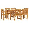 vidaXL Conjunto de Jantar para Jardim 7 pcs Castanho