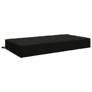 vidaXL Almofada assento SOEST 100% Poli&eacute;ster Preto 120 x 80 x 15 cm
