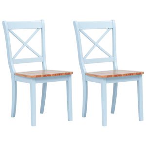 vidaXL Cadeiras de jantar 2 pcs seringueira maci&ccedil;a cinza/madeira clara