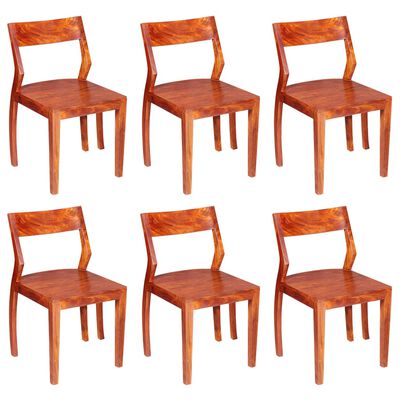 vidaXL Cadeiras de jantar 6 pcs madeira acácia e sheesham maciça