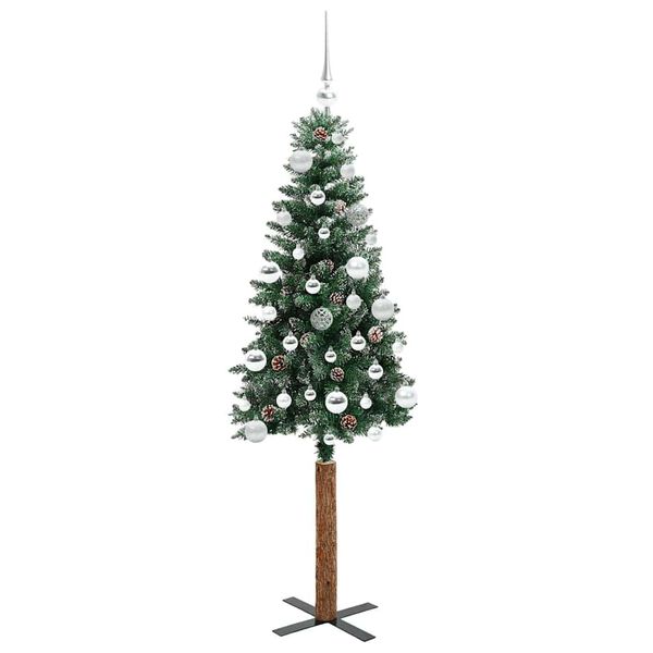 vidaXL &Aacute;rvore de Natal Slim com 150 LEDs com suporte Verde 150 cm