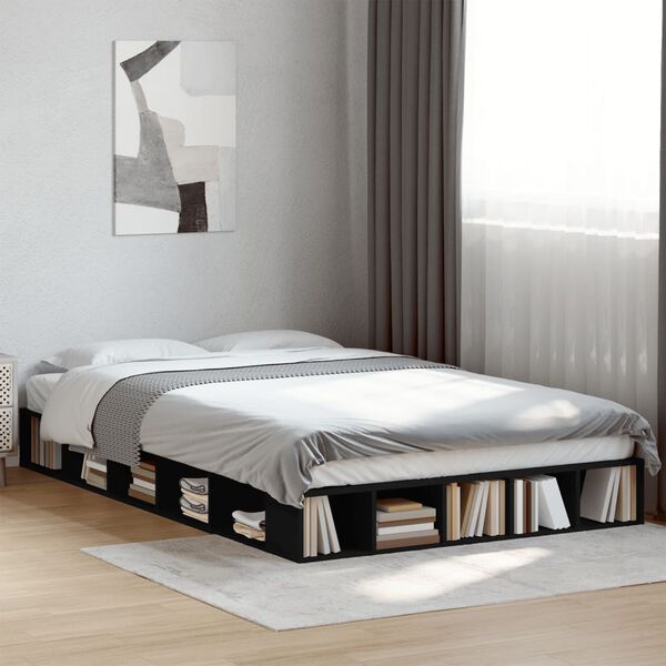 vidaXL Estrutura de cama 120x190 cm derivados de madeira preto