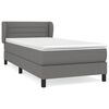 vidaXL Cama com molas/colch&atilde;o 90x200 cm tecido cinzento-escuro