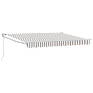 vidaXL Toldo retr&aacute;til Cinza Claro e Branco 3 x 2,5 m