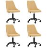 vidaXL Cadeiras de jantar girat&oacute;rias 4 pcs tecido amarelo