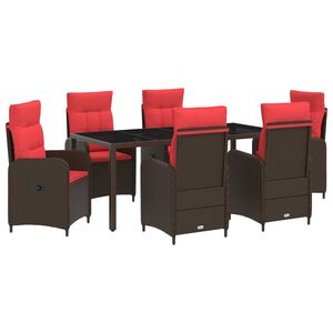 vidaXL Conjunto de Jantar para Exterior 7 unid. vime PE