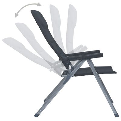 vidaXL Cadeiras de jardim reclináveis 2 pcs alumínio preto