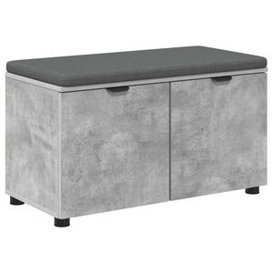 vidaXL Banco de Hall com almofada Cinzento Concreto 80 x 38 x 46 cm