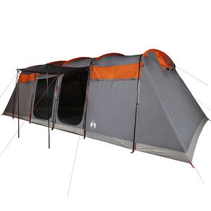 vidaXL Tenda familiar t&uacute;nel para 10 pessoas imperme&aacute;vel cinza/laranja