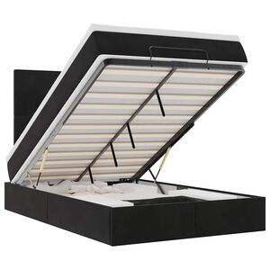 vidaXL Estrutura de cama otomana com colch&otilde;es 120x200 cm veludo preto