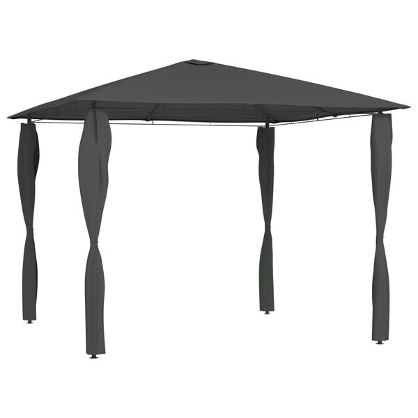 vidaXL Gazebo 3x3x2,6 m com capas para postes 160 g/m² antracite