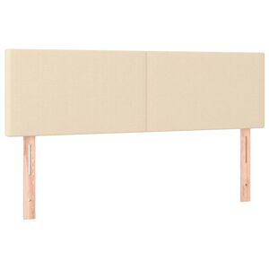 vidaXL Cabeceira de cama 2 pcs tecido 72x5x78/88 cm creme