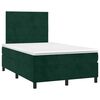 vidaXL Cama box spring c/ colch&atilde;o/LED 120x200 cm veludo verde-escuro