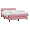 vidaXL Cama com molas/colch&atilde;o 140x220 cm veludo rosa