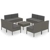 vidaXL 9 pcs conjunto lounge de jardim c/ almofad&otilde;es vime PE cinzento