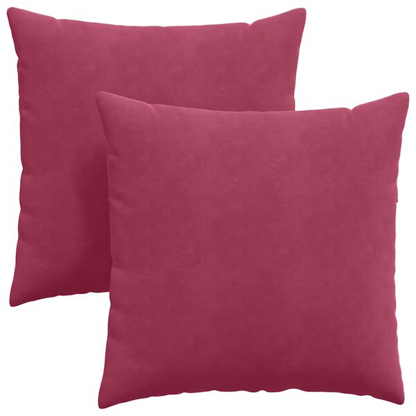 vidaXL Travesseiros de Sof&aacute; 2 pcs Vinho Vermelho 80 x 80 cm