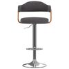 vidaXL Bancos de bar 2 pcs tecido e madeira curvada cinzento-escuro
