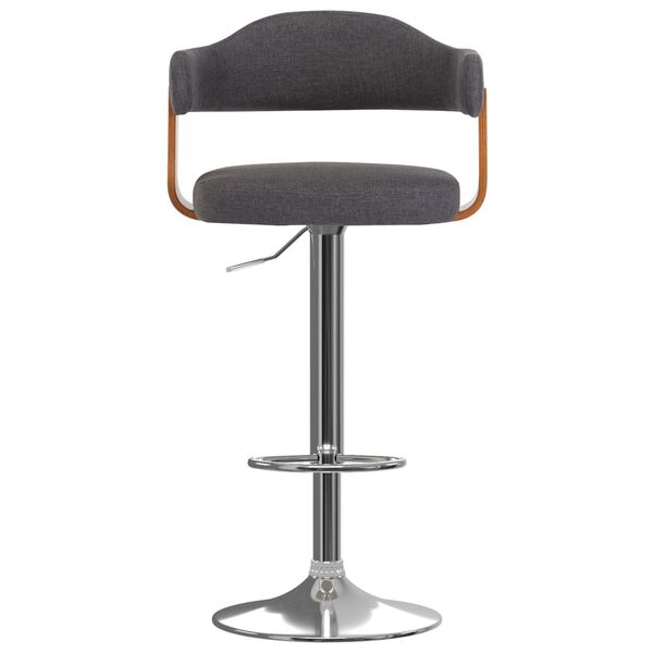vidaXL Bancos de bar 2 pcs tecido e madeira curvada cinzento-escuro