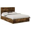 vidaXL Cama com Armazenamento Carvalho Defumado 160 x 200 cm