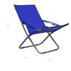 vidaXL Cadeiras de praia dobr&aacute;veis 2 pcs tecido azul