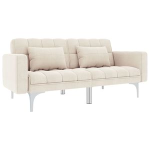 vidaXL Sof&aacute;-cama tecido creme
