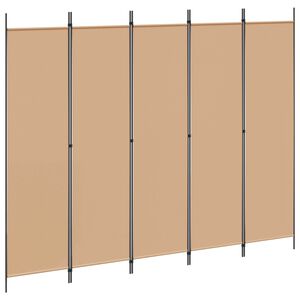 vidaXL Divis&oacute;ria de 5 Pain&eacute;is Bege 250 x 200 cm Tecido
