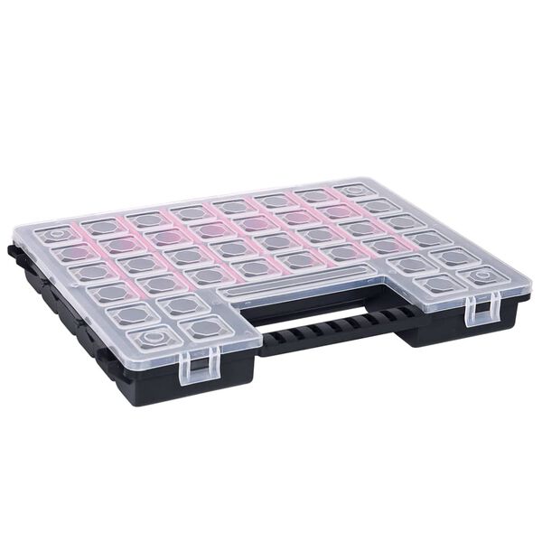 vidaXL Caixas com divis&oacute;rias ajust&aacute;veis 2 pcs 385x283x50 mm pl&aacute;stico