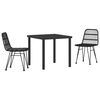 vidaXL Conjunto de Jantar para Jardim 3 unid. Preto A&ccedil;o revestido a p&oacute;
