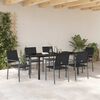 vidaXL Conjunto de Jantar para Jardim 7 pcs Preto Rattan de PE