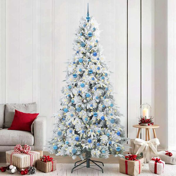 vidaXL &Aacute;rvore de Natal Articulada Artificial Branco 240 cm PE e PVC