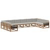 vidaXL Conjunto de Sof&aacute;s para Exterior 10 pcs Natural e Cinzento-Claro