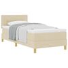 vidaXL Cama Box com colch&atilde;o com cabeceira Creme 90 x 190 cm tecido