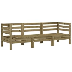 vidaXL Sof&aacute; de 3 lugares para jardim pinho maci&ccedil;o impregnado