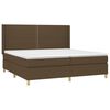 vidaXL Cama box spring c/ colch&atilde;o/LED 200x200cm tecido castanho-escuro