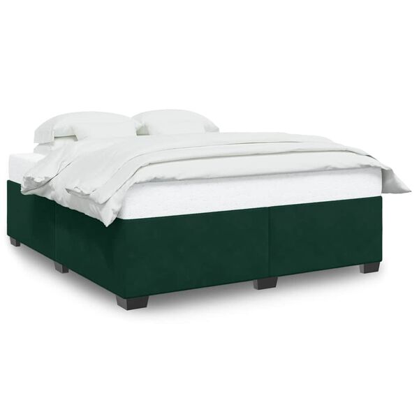 vidaXL Estrutura de cama sem colch&atilde;o 180x200 cm veludo verde-escuro