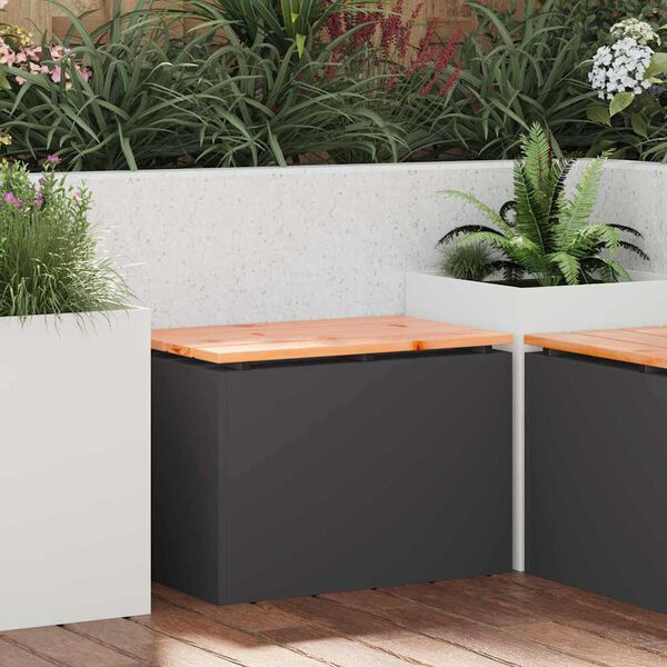 vidaXL Banco de jardim Preto 60 x 40 x 43 cm