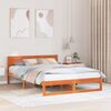 vidaXL Estrutura da Cama com cabeceira Marrom Cera 160 x 200 cm