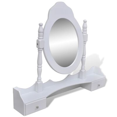vidaXL Toucador com espelho e banco 7 gavetas branco