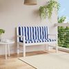 vidaXL Almofad&otilde;es p/ banco jardim 2 pcs 120x50x7 cm tecido azul/branco