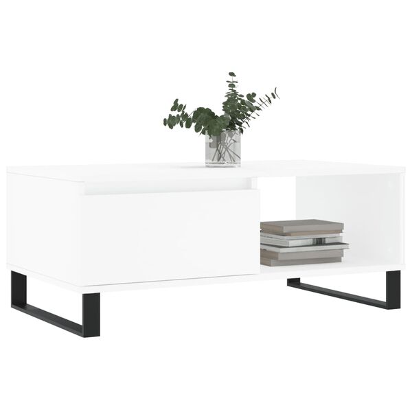 vidaXL Mesa de centro 90x50x36,5 cm derivados de madeira branco